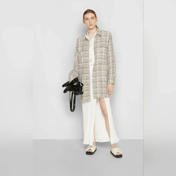 IRO Paris Hagat Shirred White Maxi Skirt with Slit Size 38 6 - Picture 4 of 15